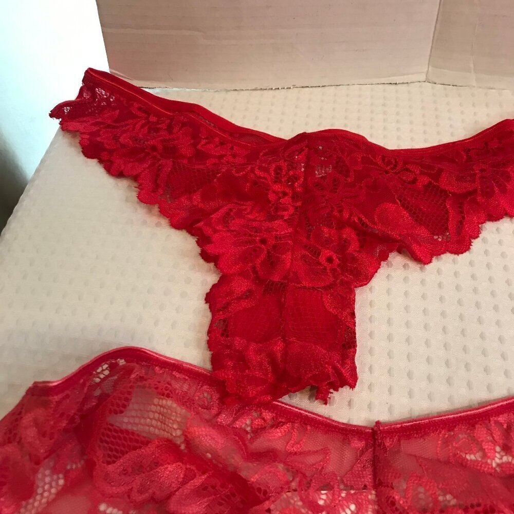 6 PAIR WOMENS LACED LOW RISE PANTIES SEMI SHEER NYLON BLEND SIZE XL [12] NEW - Picture 7 of 9